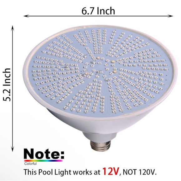 Mopzlink Pool Lights, 12V 40W Color LED Pool Light for Pool with Remote Control - Picture 2 of 7